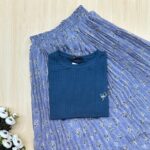 Five Sleeve Tshirt and Printed Skirt Combo