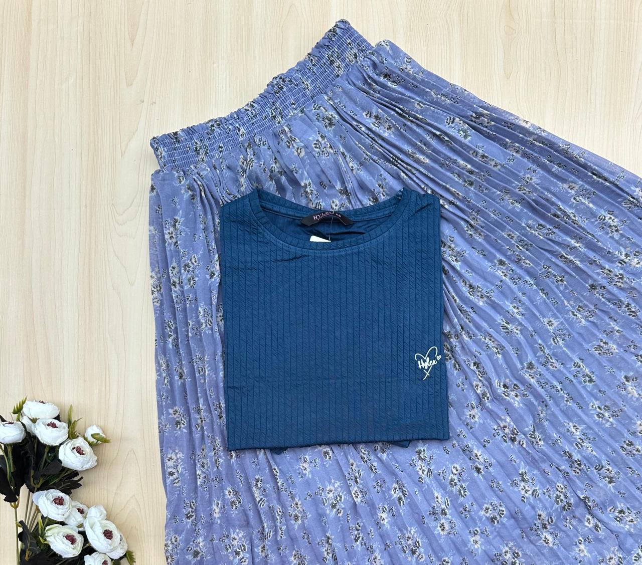 WhatsApp Image 2026-10-04 at 12.25.39 PM (1) Five Sleeve Tshirt and Printed Skirt Combo - Image 1