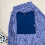 Five Sleeve Tshirt and Printed Skirt Combo